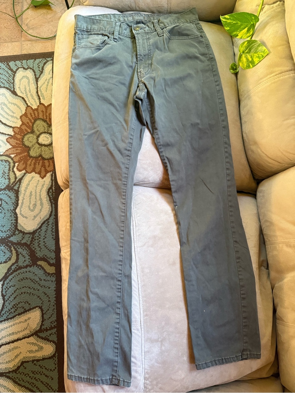 American Eagle Outfitters Straight-Leg Utility Pants in Grey